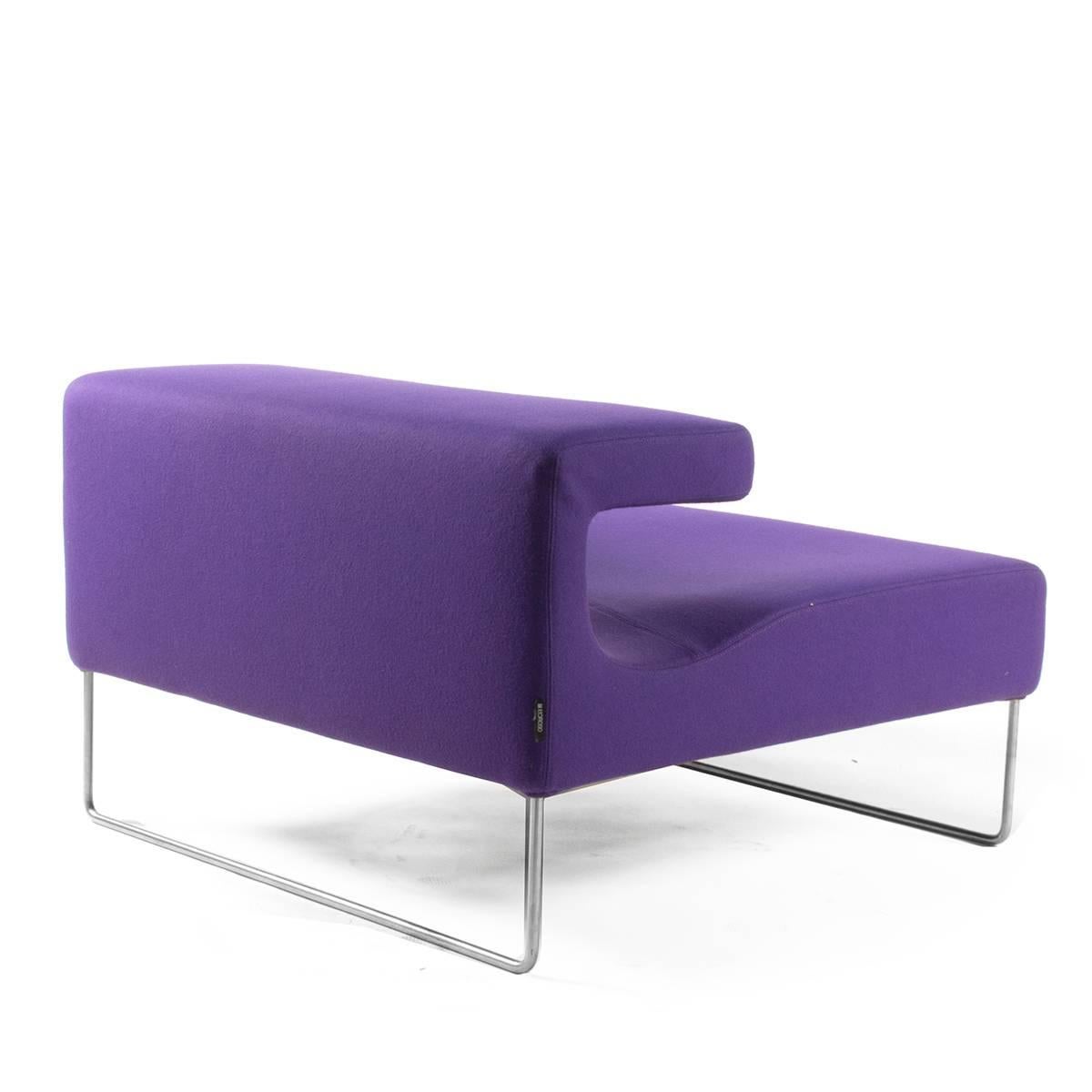 Italian Purple Moroso Chaise Longue Lowseat Chair by Patricia Urquiola, Italy For Sale