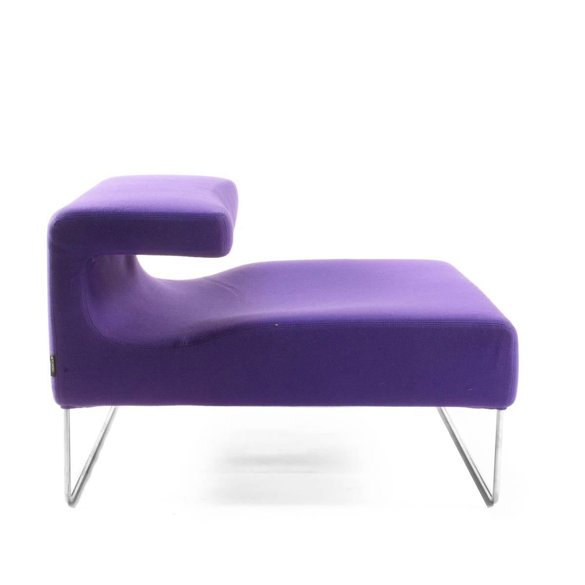 Purple Moroso Chaise Longue Lowseat Chair by Patricia Urquiola, Italy In Good Condition For Sale In Brooklyn, NY