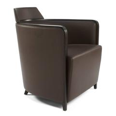 Moroso Brown Leather Jules Armchair by Enrico Franzolini, Italy
