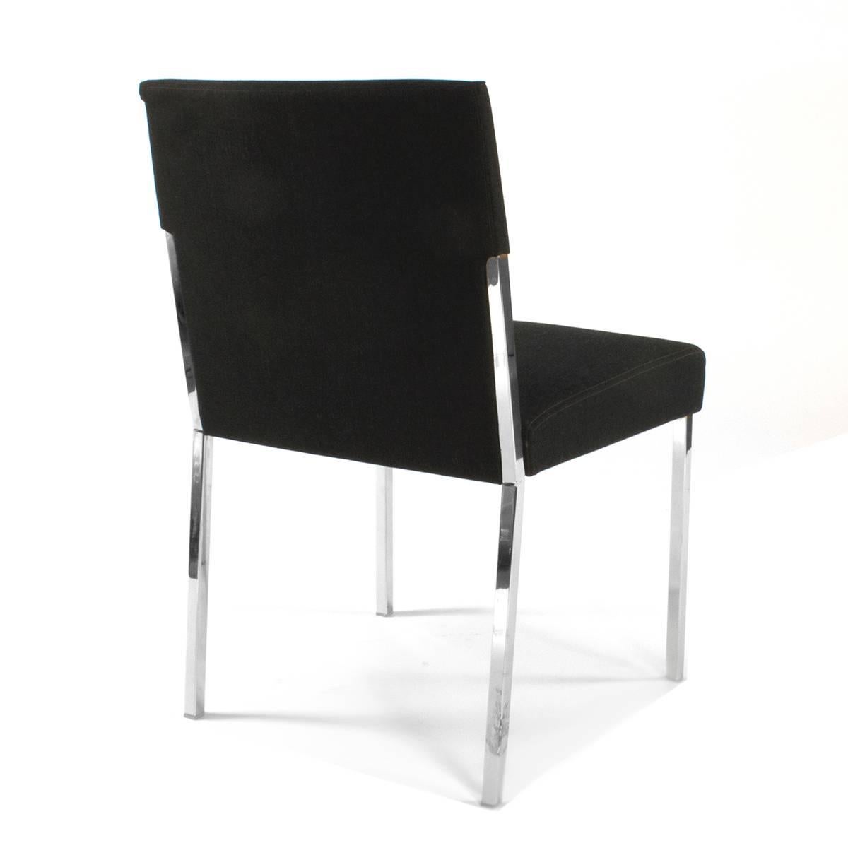 Italian Moroso Black Steel Side Dining Chair by Enrico Franzolini, Italy For Sale