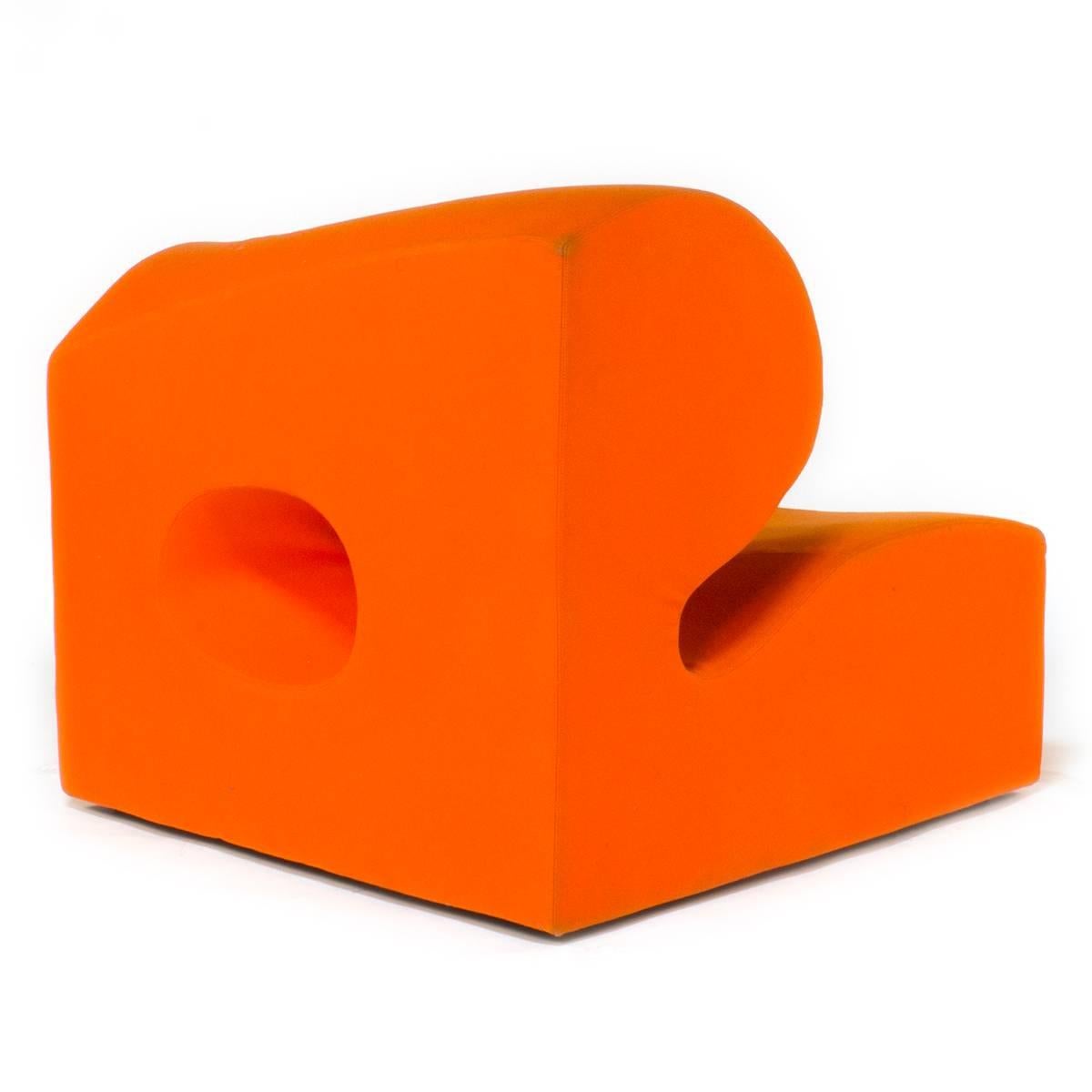 Italian Moroso Orange Misfits Central 1 Modular Sectional Sofa Unit by Ron Arad, Italy For Sale