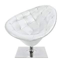 Brand New White Leather Driade Moore Swivel Armchair by Philippe Starck, Italy