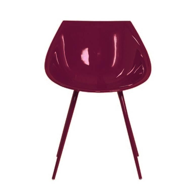 Pair of Burgundy Driade Lago Armchairs by Philippe Starck, Italy For Sale