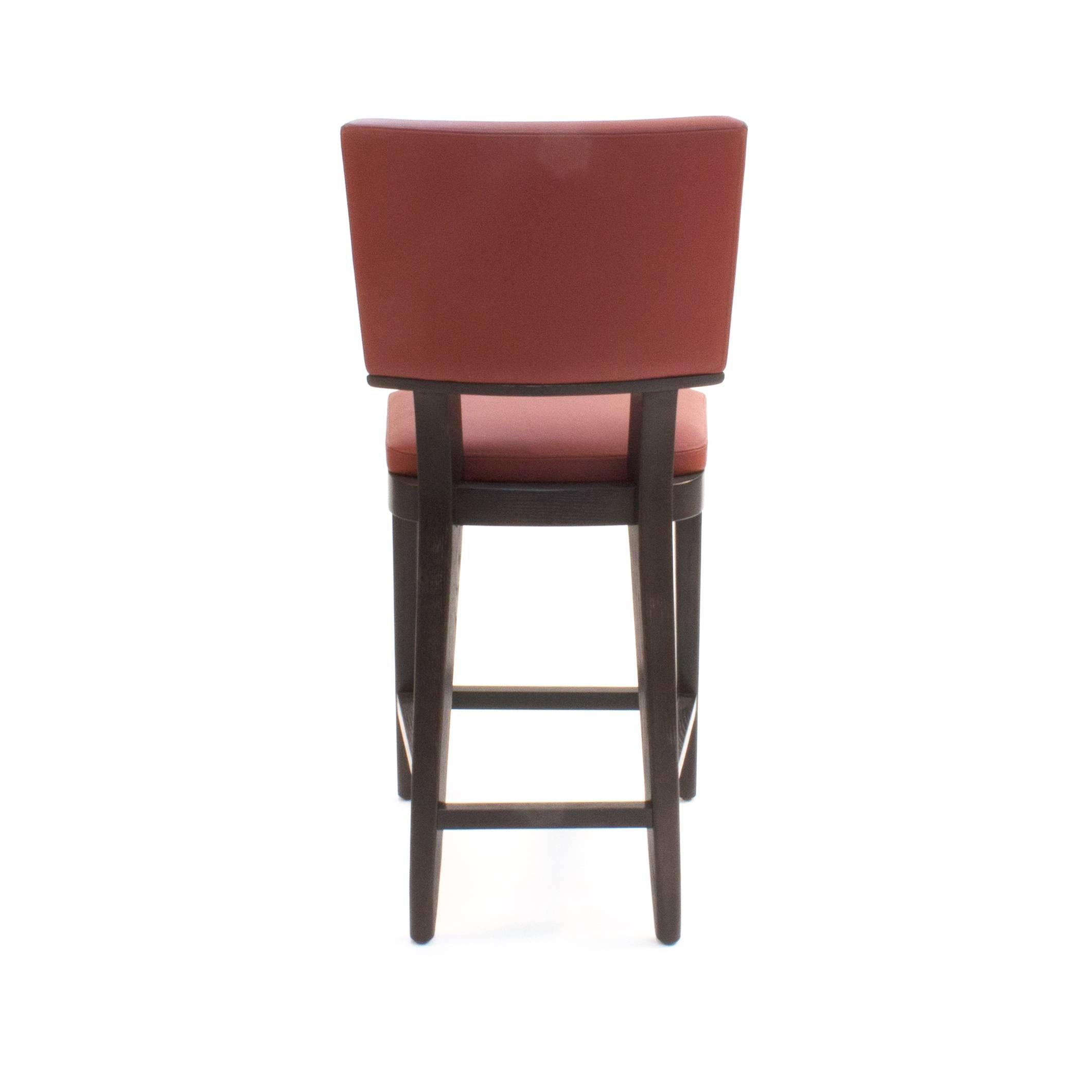 Red Leather Harry's Counter Stools by Christian Liaigre, France In Good Condition For Sale In Brooklyn, NY