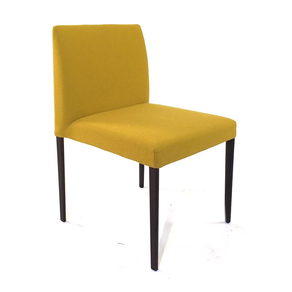 The Saari collection by Lievore Altherr Molina is an elegant seating solution. Durable yet beautiful is works in residential or commercial applications.

Wenge veneered legs, Kvadrat Hallingdal 457 upholstery (yellow).