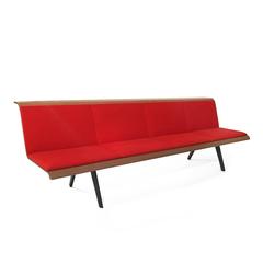 Red Zinta Four-Seat Bench by Lievore Altherr Molina for Arper, Italy Modern