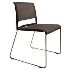 Black Mesh Aline Stackable Chair by Andreas Storiko for Wilkhahn, Germany