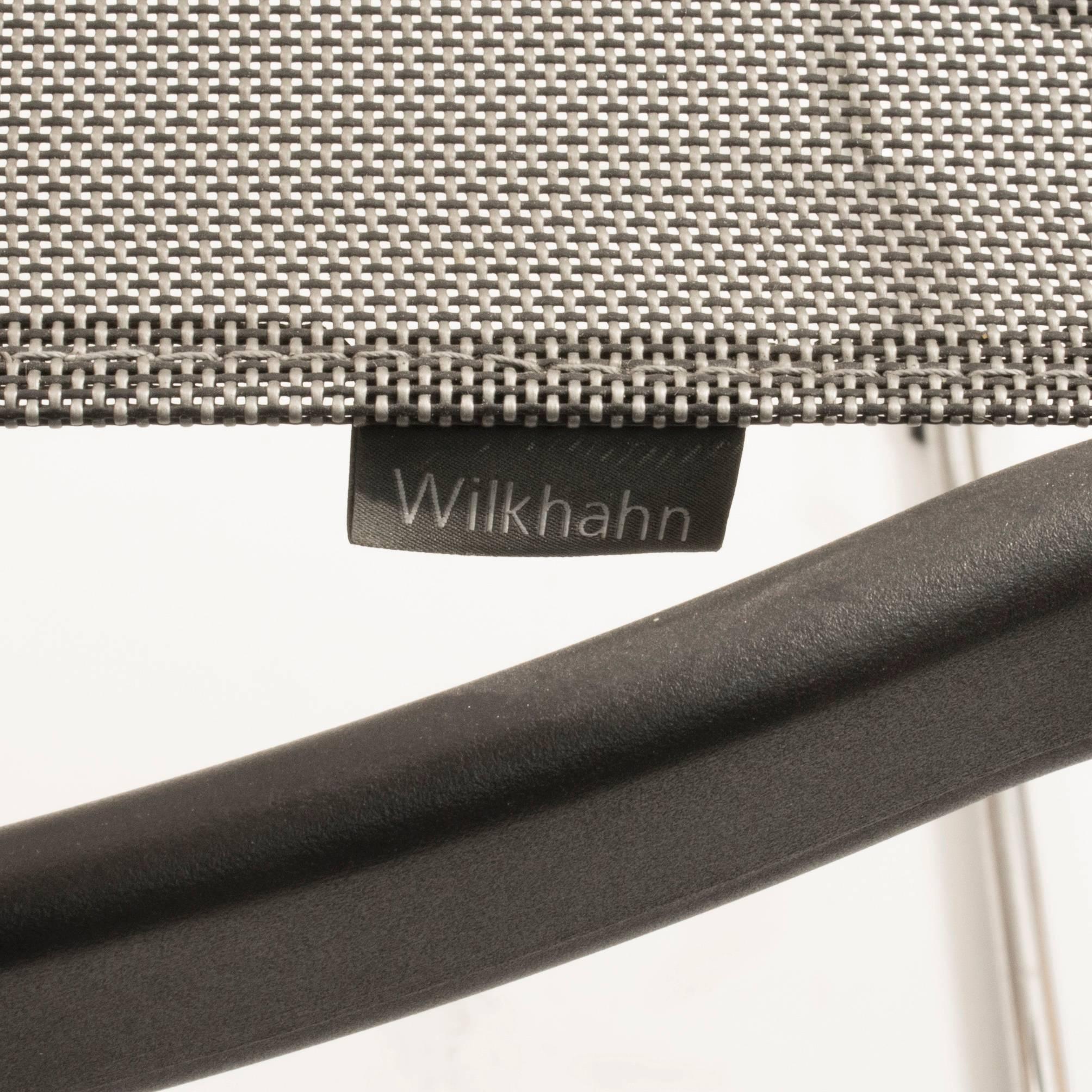 Aluminum Black Mesh Aline Stackable Chair by Andreas Storiko for Wilkhahn, Germany For Sale