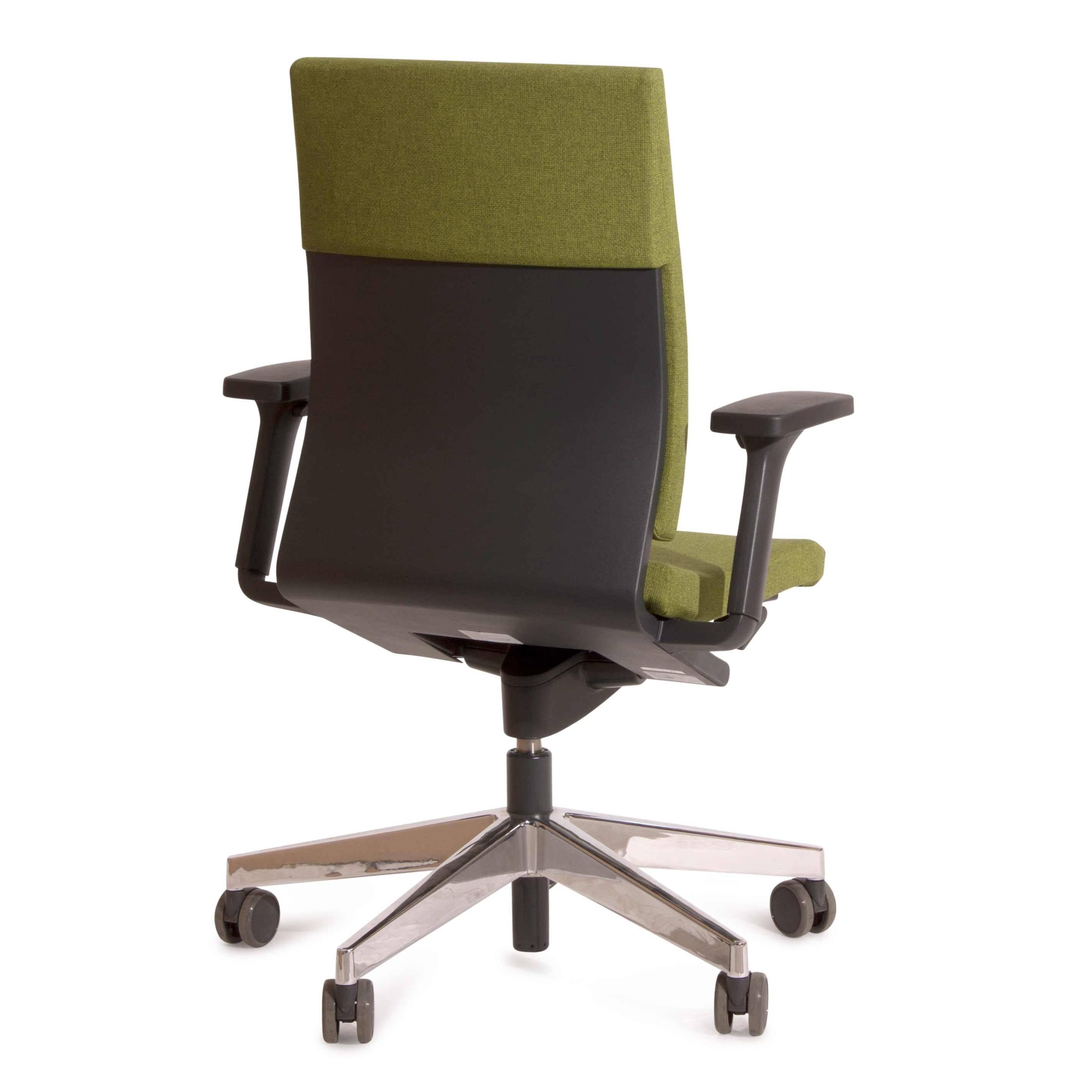 German Green Fabric and Chrome Neos 181/71 Task Armchair, Wiege for Wilkhahn, Germamy For Sale