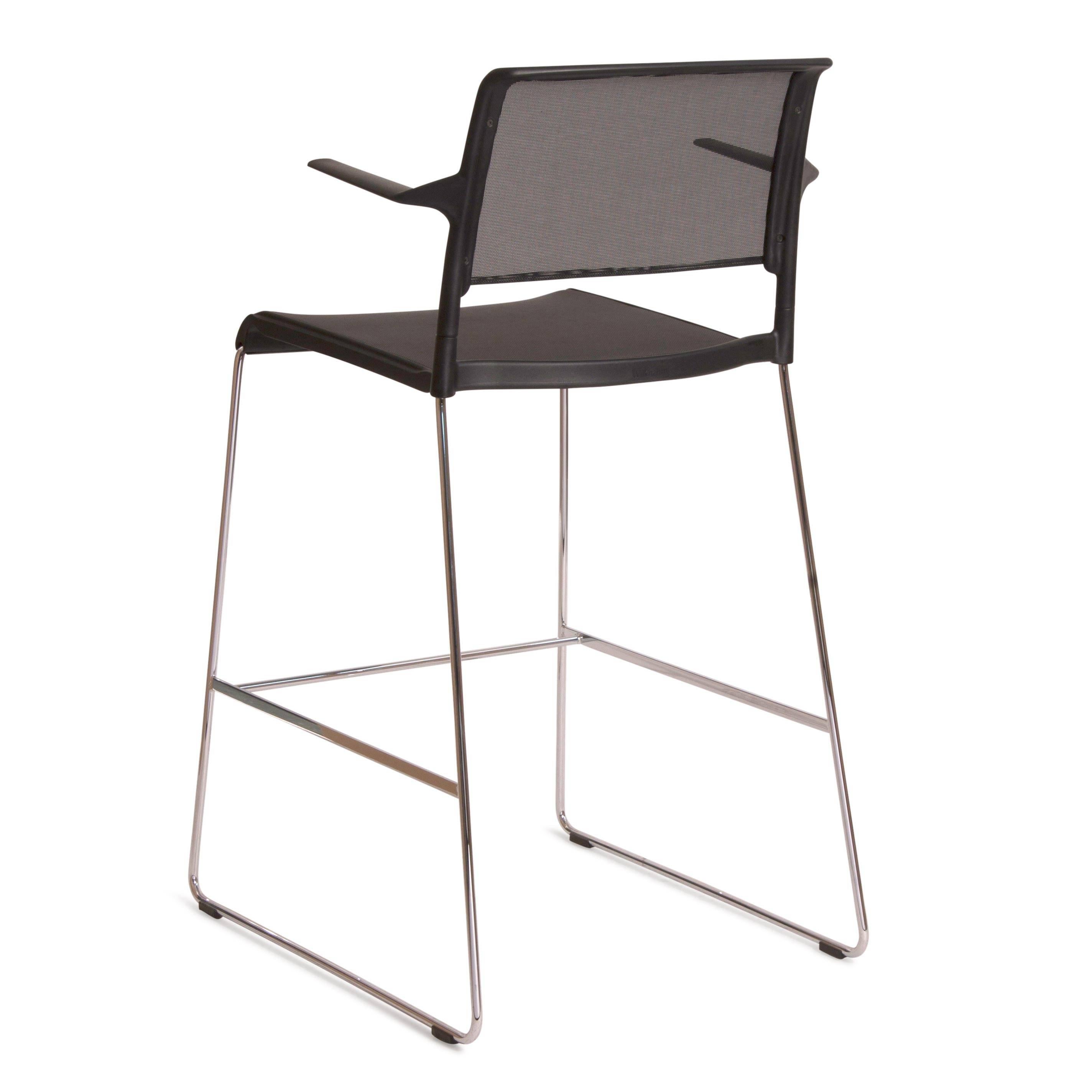 Black Aline 230/6 Counter Stool High Chair by Storiko for Wilkhahn, Germany In Good Condition For Sale In Brooklyn, NY
