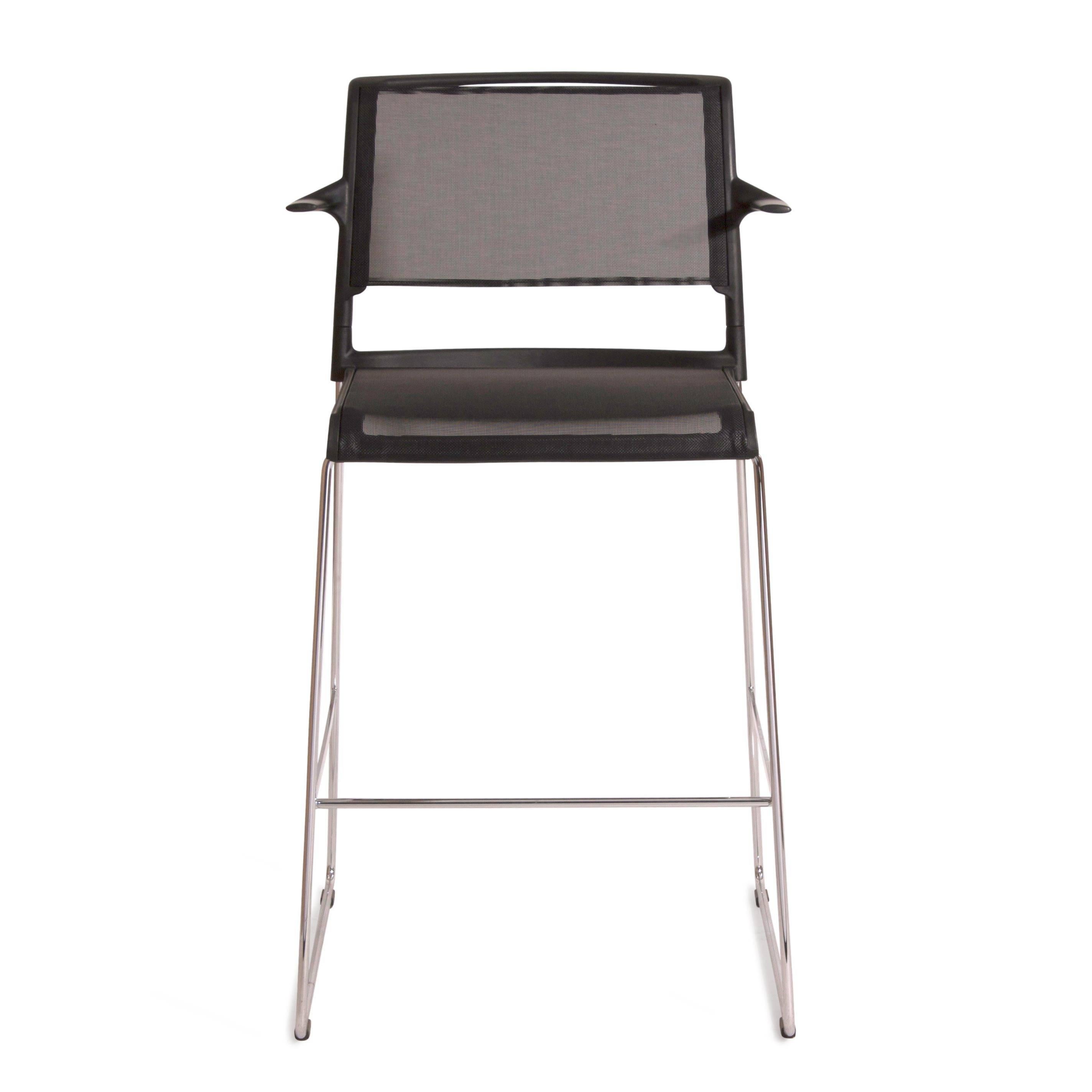 Black Aline 230/6 Counter Stool High Chair by Storiko for Wilkhahn, Germany For Sale