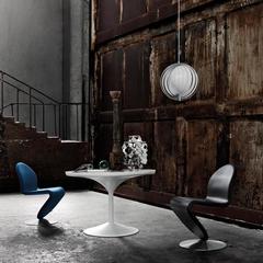 White Modern Verpan Moon Pendant Suspension Lamp by Verner Panton