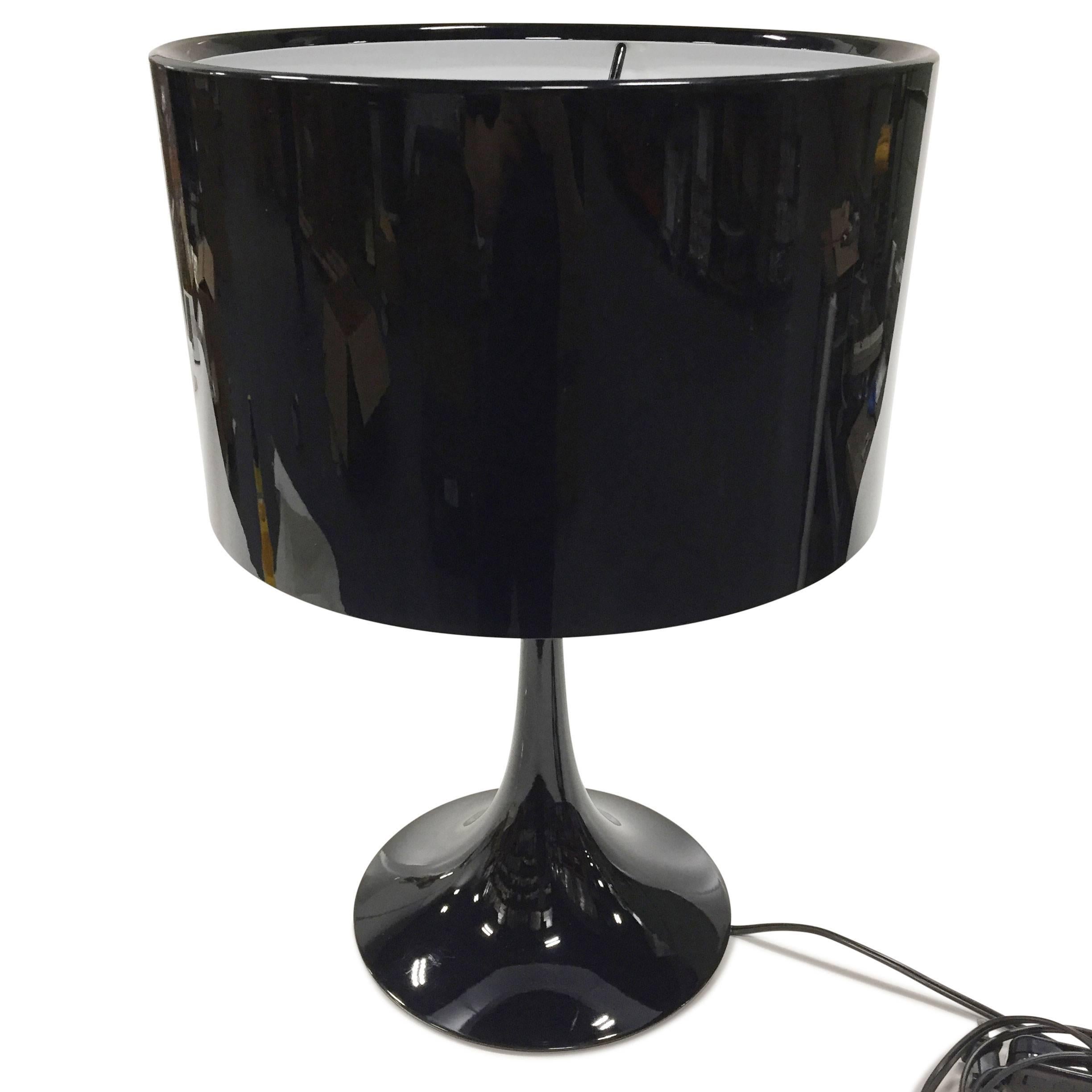 Italian Black Spun Table Lamp by Sebastian Wrong for Flos, Italy For Sale