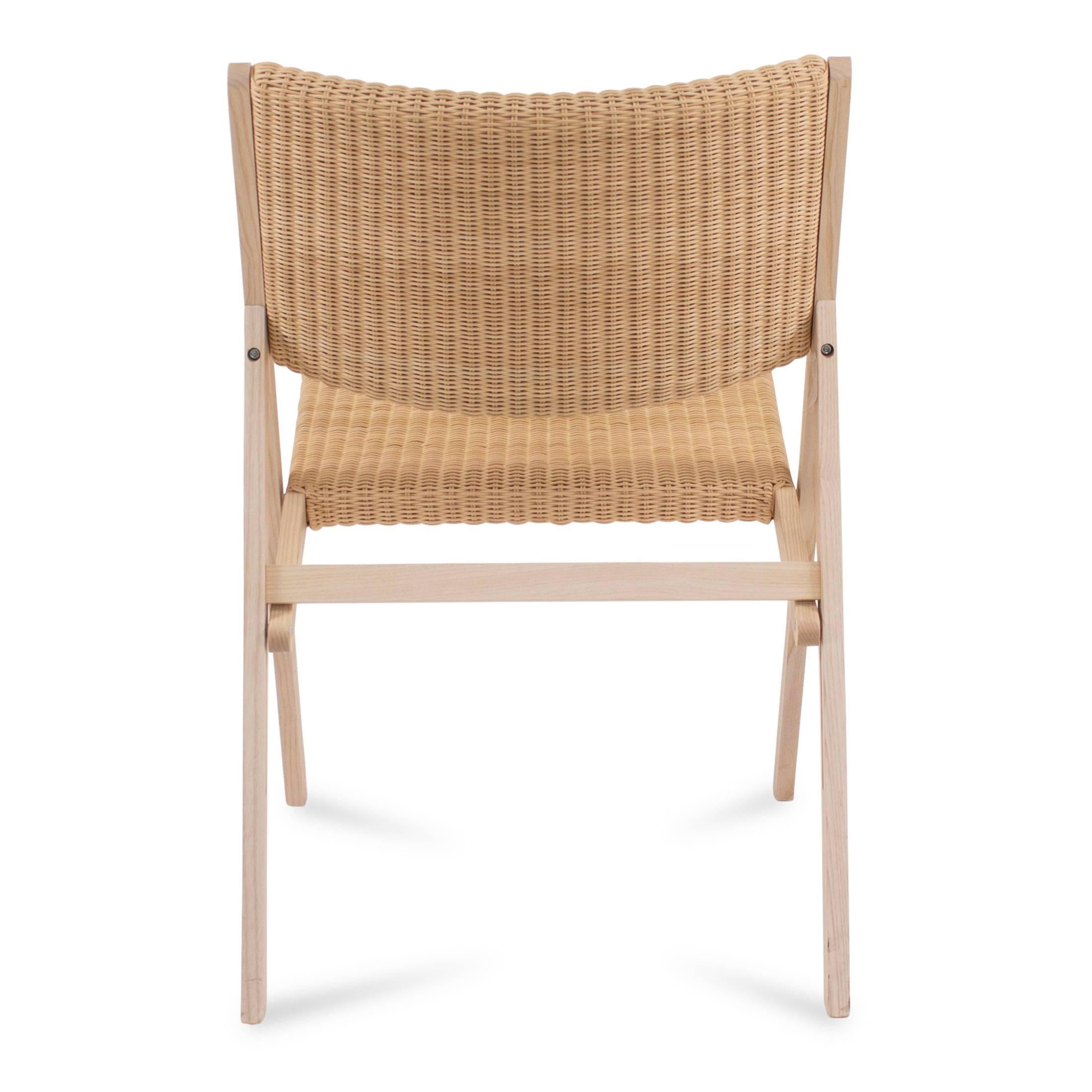Italian Wicker Folding Indoor Outdoor Chairs by Gio Ponti for Molteni, Italy For Sale