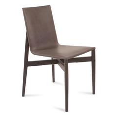 Grey Leather Covered Who Dining Chair by Rodolfo Dordoni for Molteni, Italy