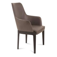 Grey Leather Chelsea High Back Dining Chair by Ron Gilad for Molteni, Italy