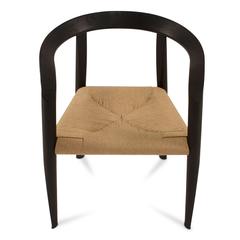 Black Miss Dining Chair with Wicker Seat by Tobia Scarpa for Molteni, Italy