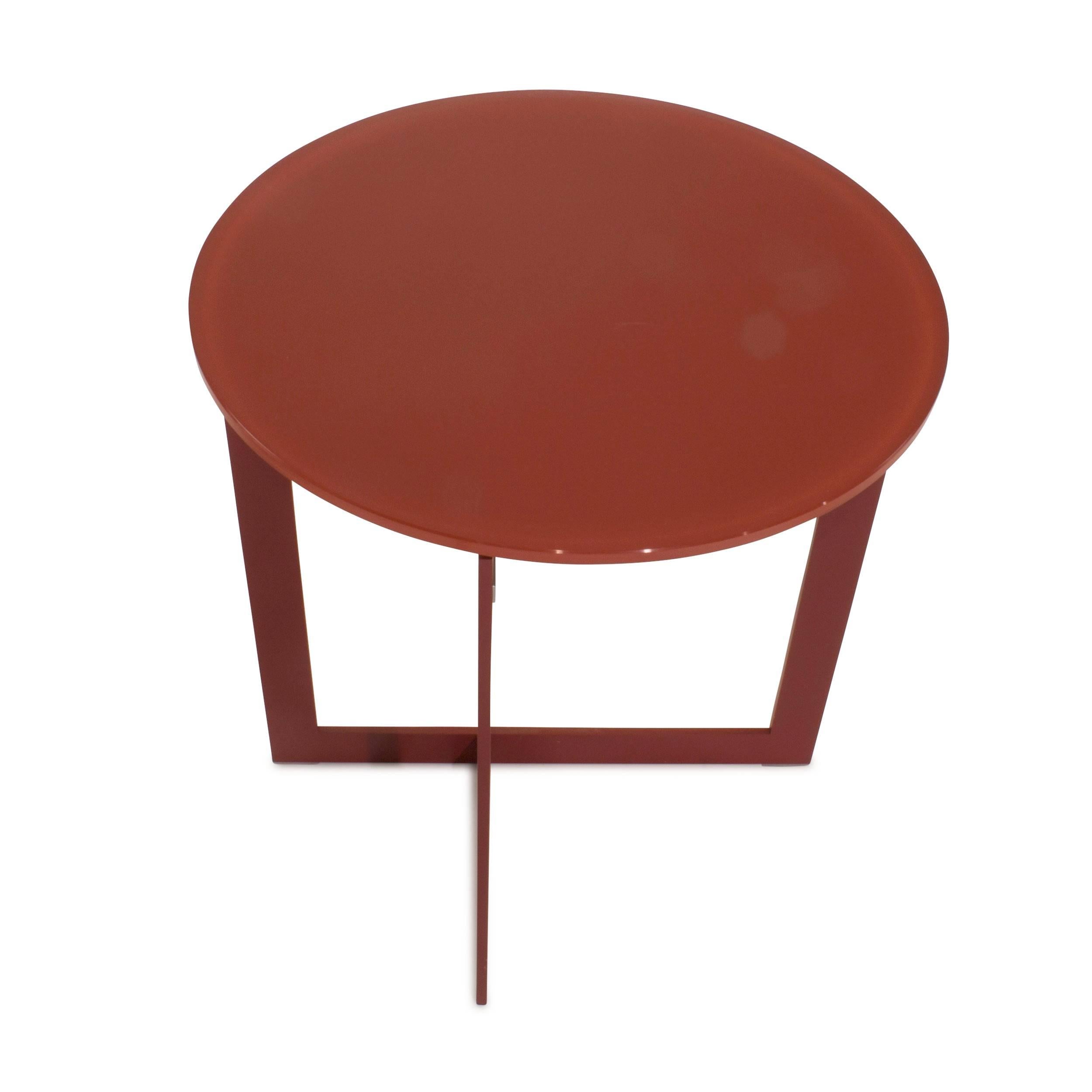 Ruby Red Domino Side Table by Nicola Gallizia for Molteni, Italy In Good Condition For Sale In Brooklyn, NY
