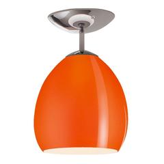 Orange and Chrome Golf Pl Suspension Light Pendant by Toso & Massari for Leucos