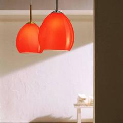 Orange and Chrome Golf S3 Suspension Light Pendant by Toso & Massari for Leucos