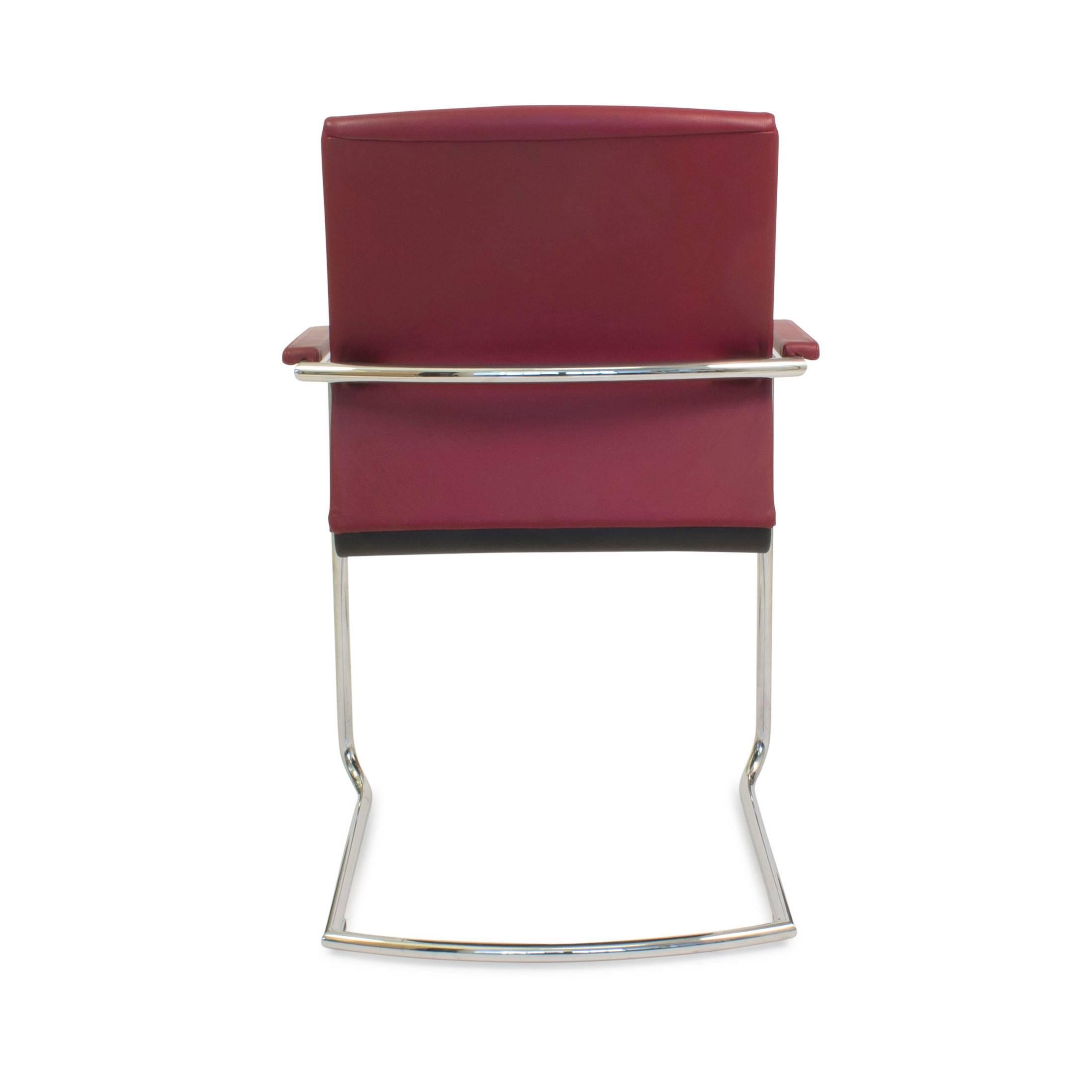 Contemporary Red Leather ON 178/71 Cantilever Armchair by Wiege for Wilkhahn, Germany For Sale