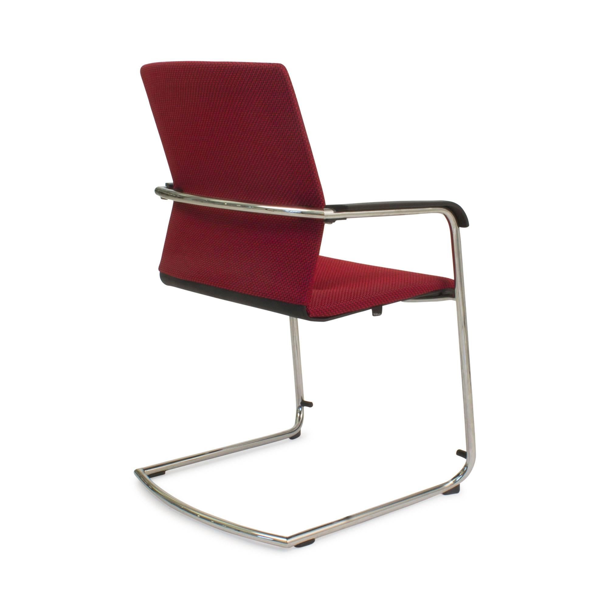 Red Fabric ON 178/7 Cantilever Armchair by Wiege for Wilkhahn, Germany In Good Condition For Sale In Brooklyn, NY