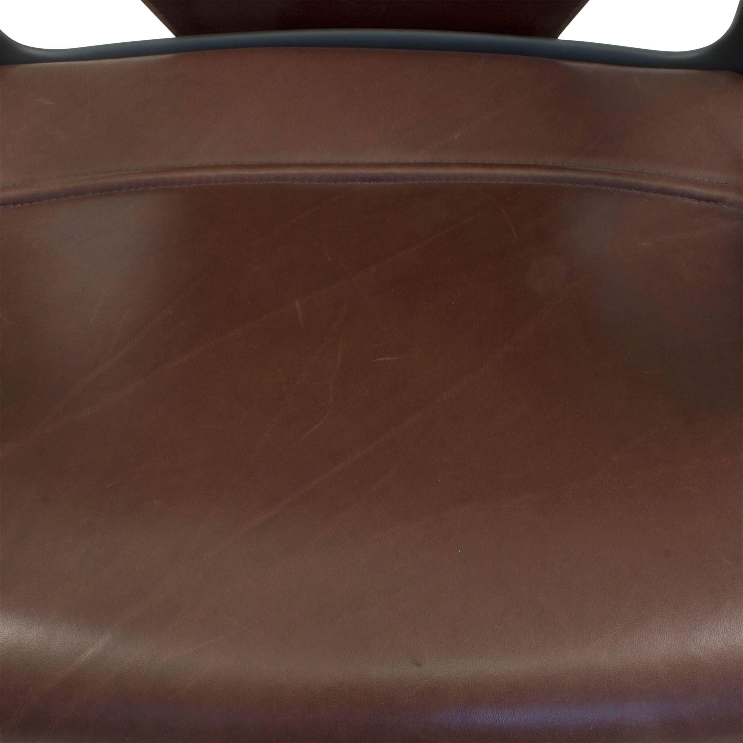 Aluminum Brown Leather Modus 283/7 Office Swivel Task Chair for Wilkhahn, Germany For Sale