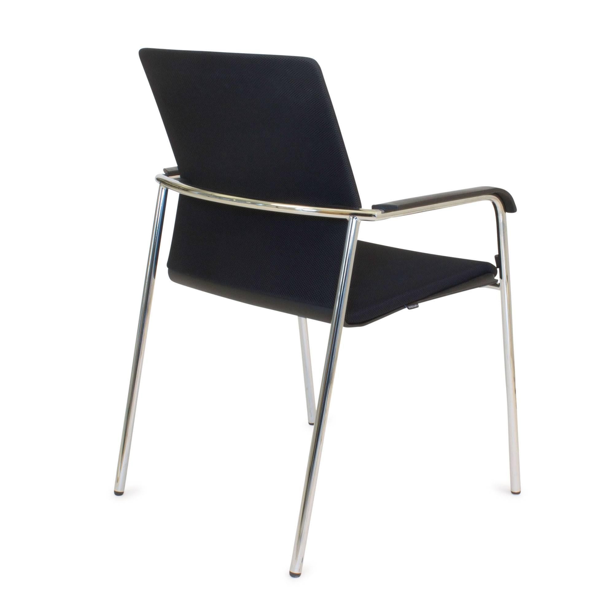 Chrome and Mesh Fabric on 176/7 Chair by Wiege for Wilkhahn, Germany In Good Condition For Sale In Brooklyn, NY