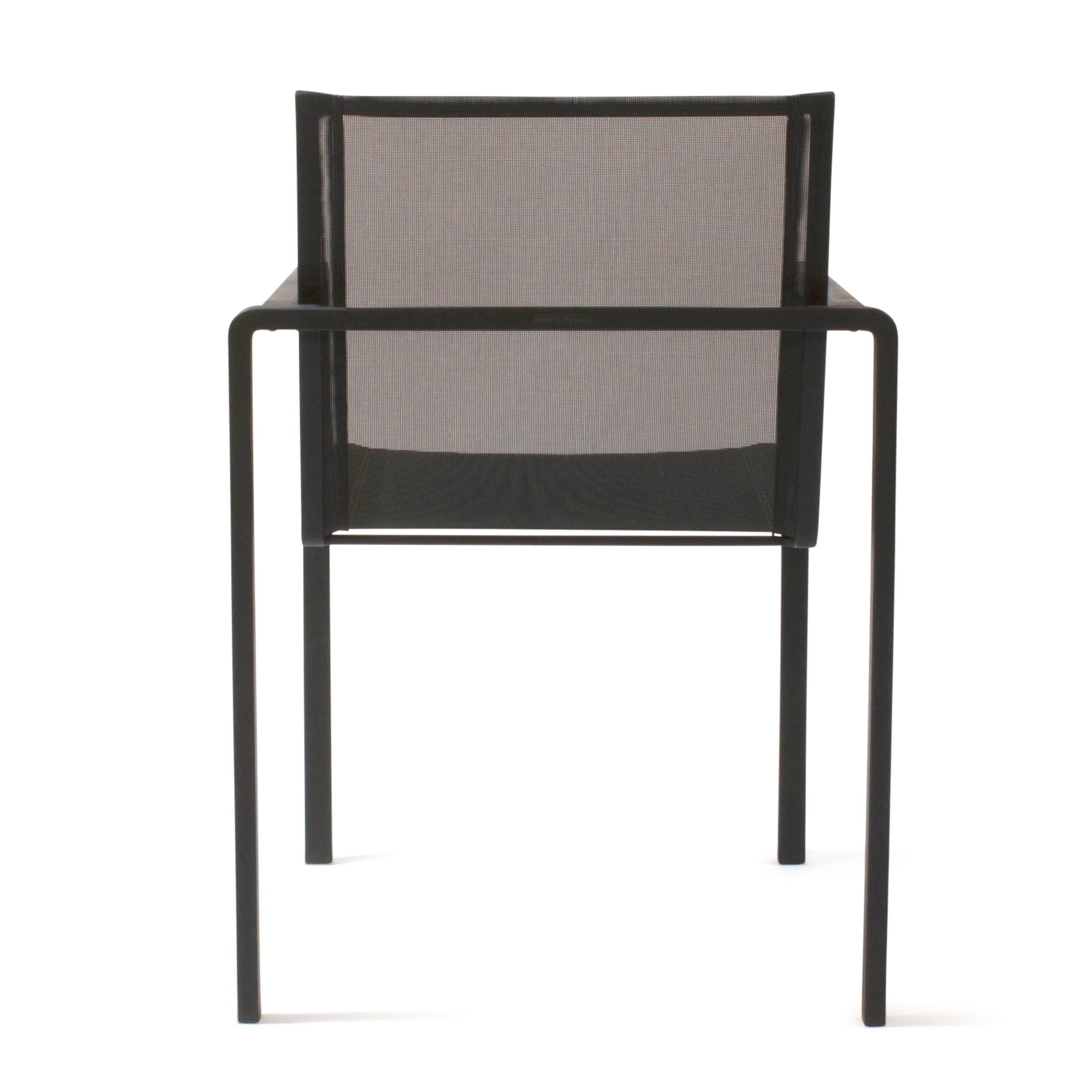 Black Alura 55 Outdoor Dining Armchair by Royal Botania, Belgium In Good Condition For Sale In Brooklyn, NY