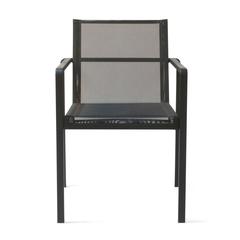 Black Alura 55 Outdoor Dining Armchair by Royal Botania, Belgium