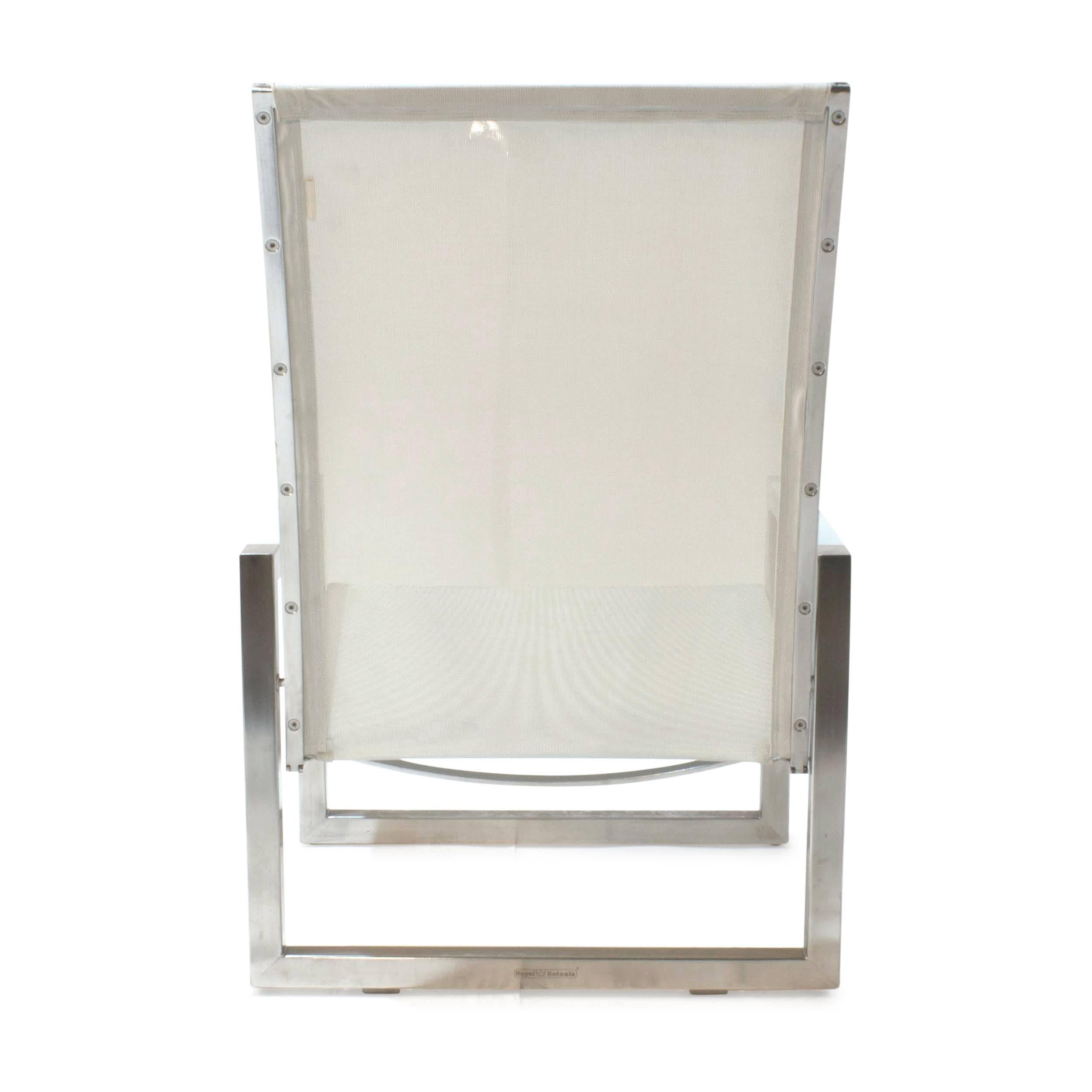 White Ninix 60 Outdoor Dining Lounge Armchair by Royal Botania, Belgium In Good Condition For Sale In Brooklyn, NY