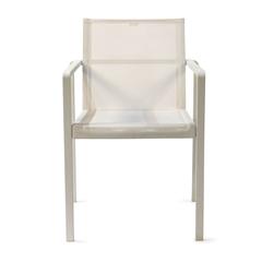 White Alura 55 Outdoor Stackable Dining Armchair by Royal Botania