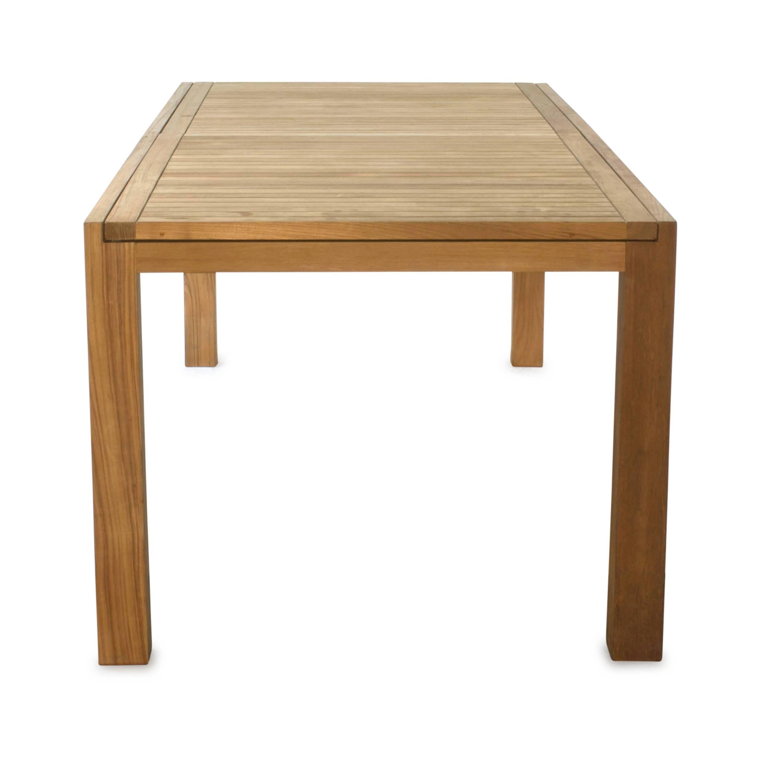 Teak Ixit 360 Outdoor Extending Dining Table by Royal Botania In Fair Condition For Sale In Brooklyn, NY