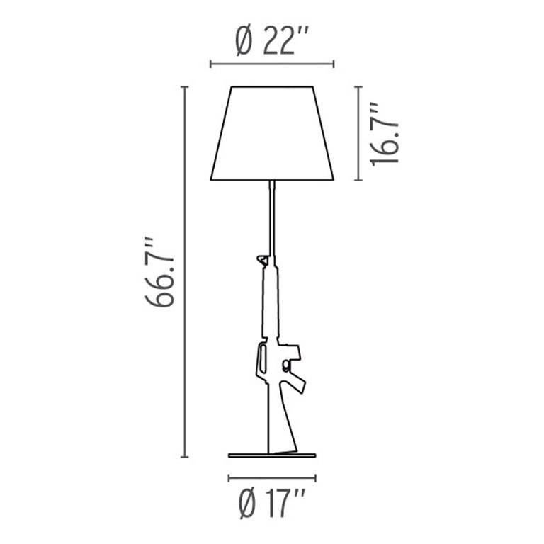 Italian Modern Gold Gun Lounge Floor Lamp by Philippe Starck for Flos, Italy For Sale