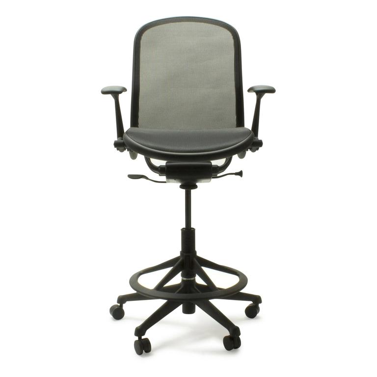 Black Don Chadwick Adjustable High Office Swivel Task Work Chair for
