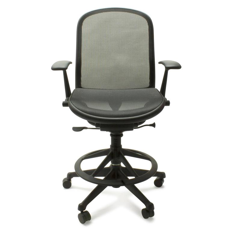 Black Don Chadwick Adjustable High Office Swivel Task Work Chair for