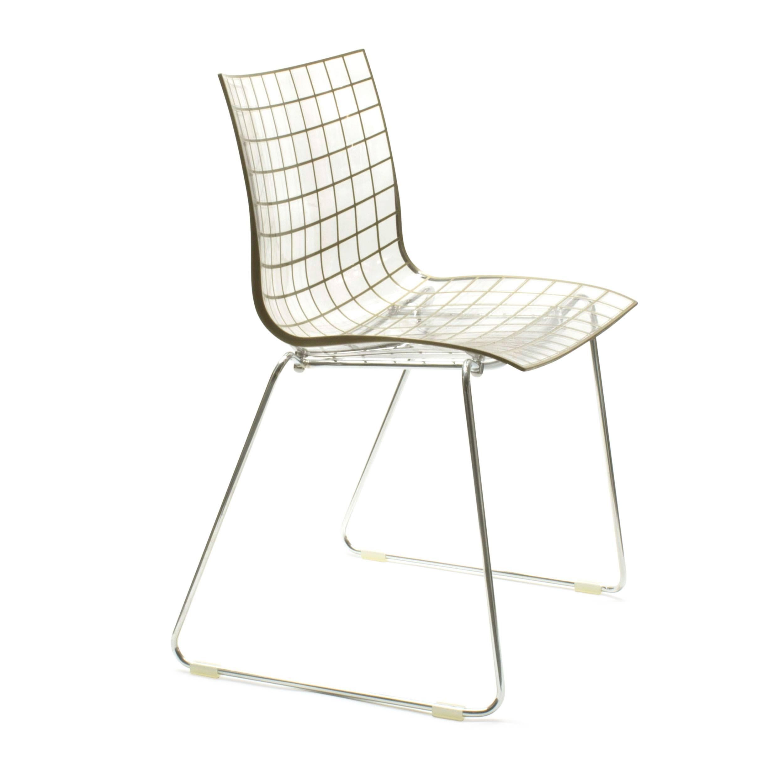 Reminiscent of Bertoia's Classic bird chair, the X3 is a fun, colorful chair that glows with energy. Perfect for residential or commercial spaces, the chair is supported with an embedded Desmopan lattice that shines through, providing a sound