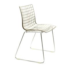 Set of Four Clear and Gold Marco Maran X3 Dining Side Chairs by Knoll, USA