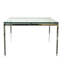 Florence Knoll Glass Top Square Side Table