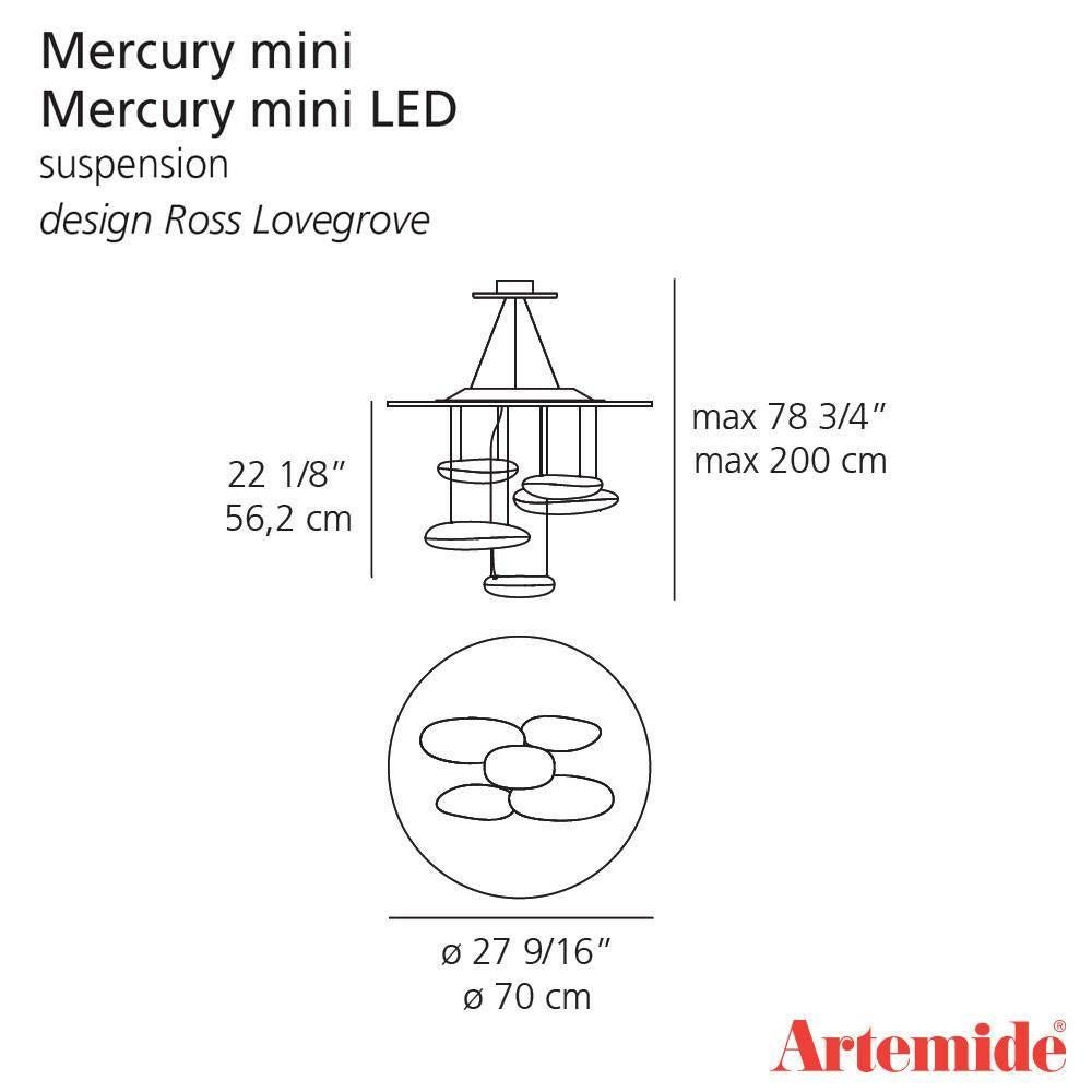 Italian Mercury Mini Suspension Light by Ross Lovegrove for Artemide, Italy For Sale
