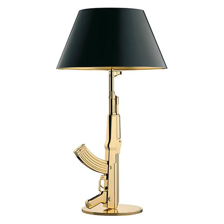 Modern Gold Gun Table Lamp by Philippe Starck for Flos, Italy For Sale