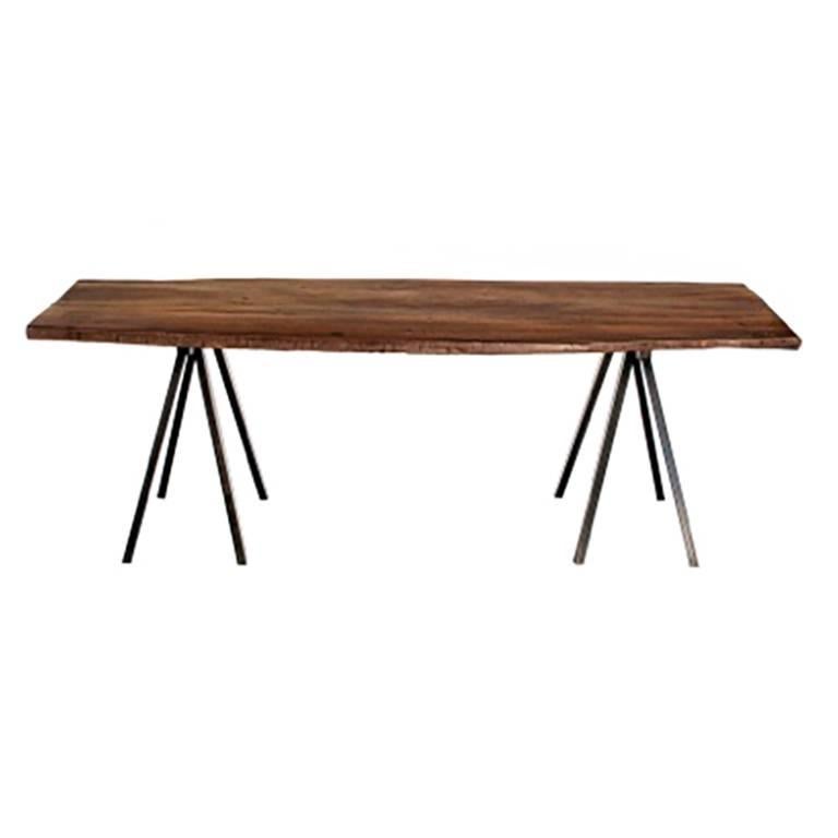 Contemporary Large Custom Teak Dining Table For Sale