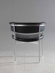 1980 Black Leather Swedish Armchair