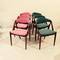 Kristiansen Danish Chairs 1960 Pink Blue