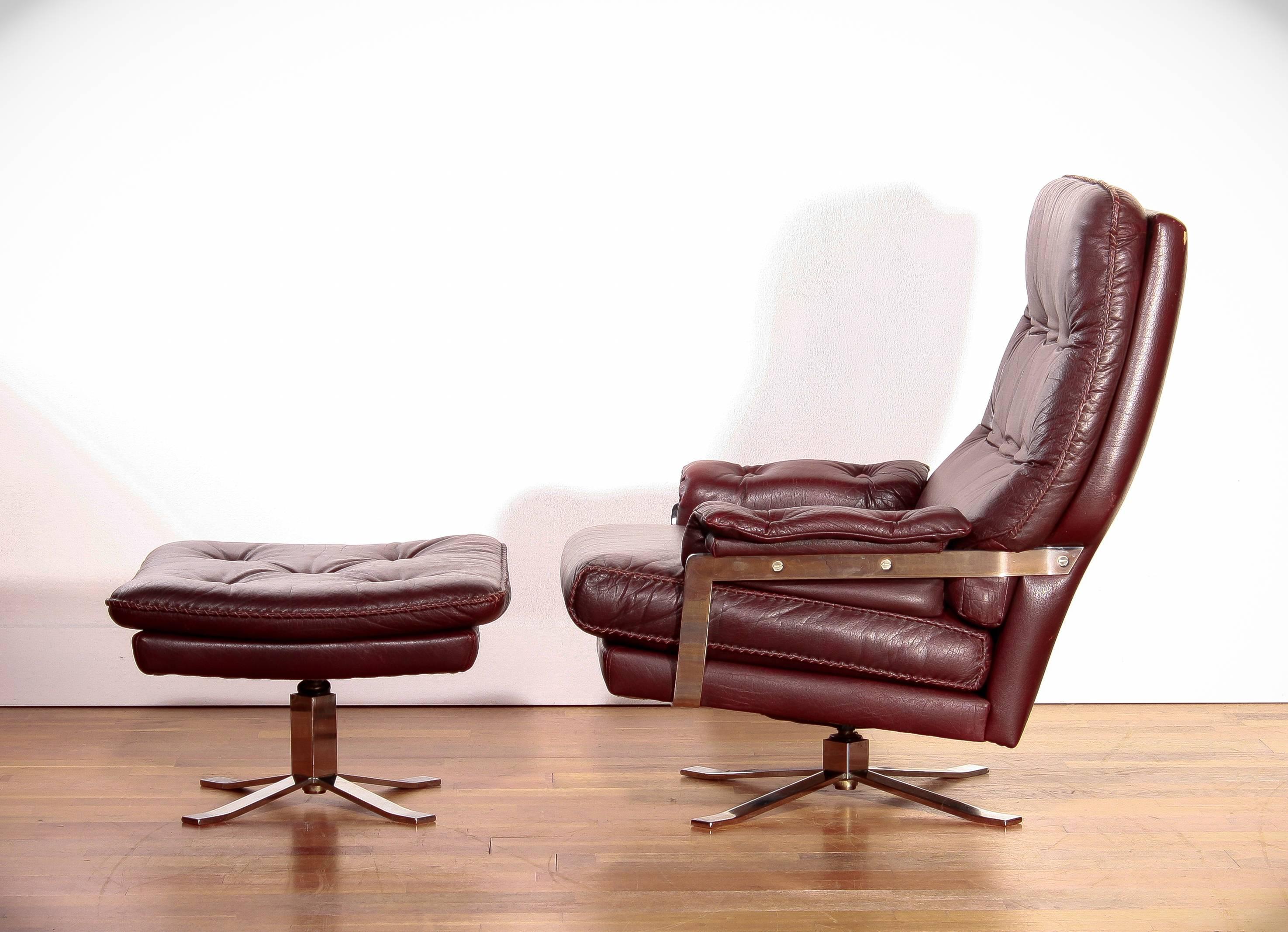 1960, Arne Norell, Lounge Chair and Ottoman, Leather 3