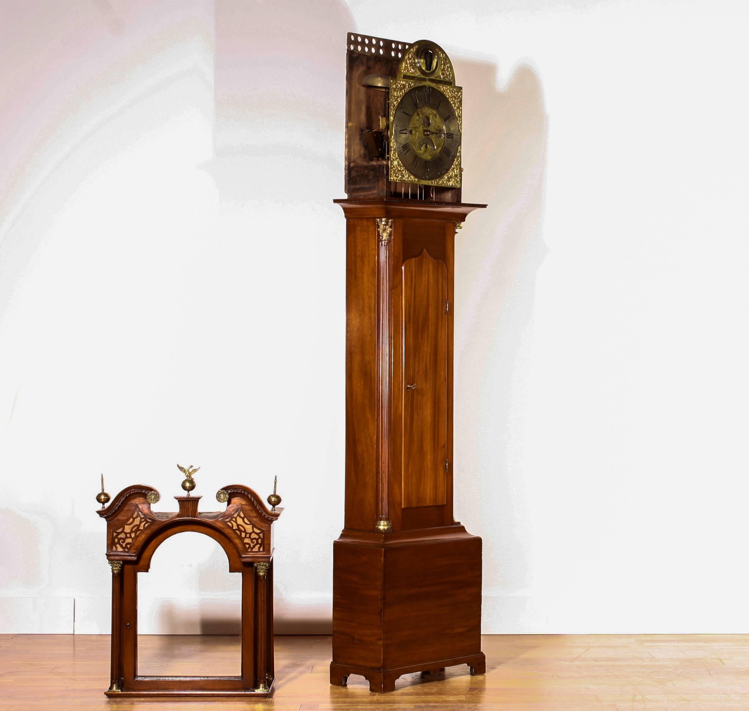 Brass 18th Century, John Taylor, London Shimming, Musical Longcase Clock in Mahogany