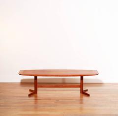 1950s, Mogens Kold, Teak Coffee Surf Board Table
