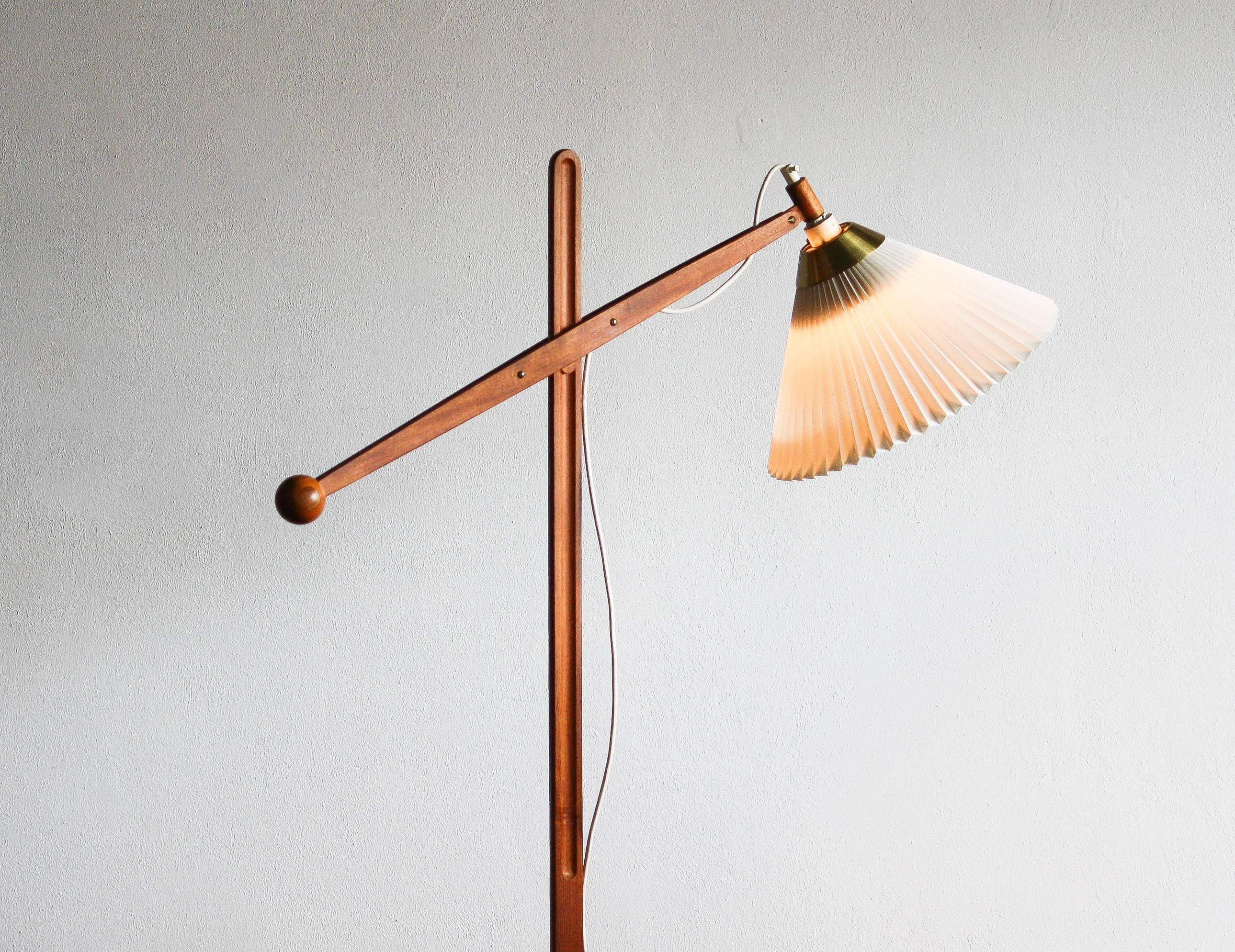 Wood 1950s, Beautiful Floorlamp by Vilhelm Wohlert