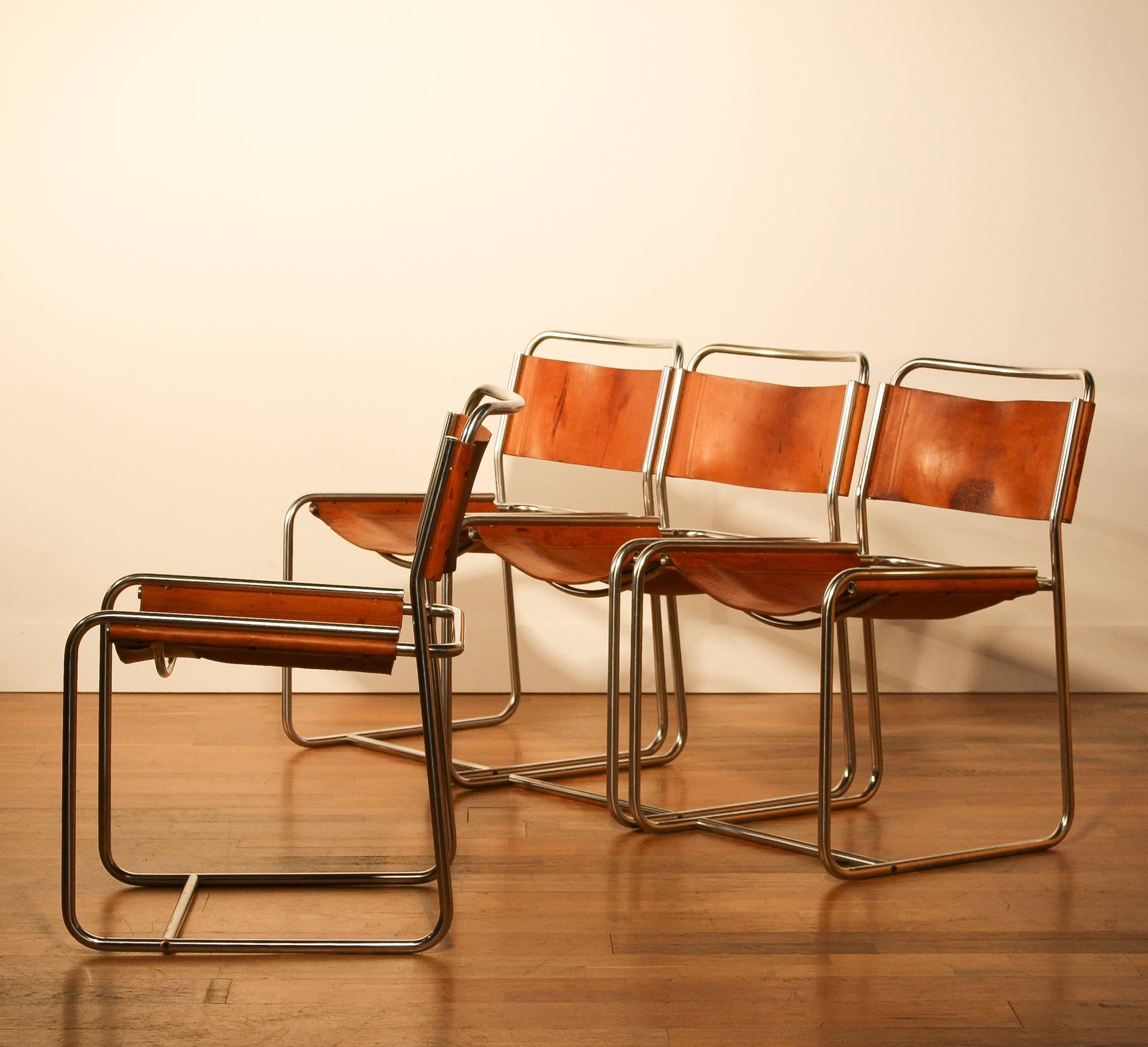Dutch  1970s Set of Four Dining Chairs by Paul Ibens & Clair Bataille for 't Spectrum