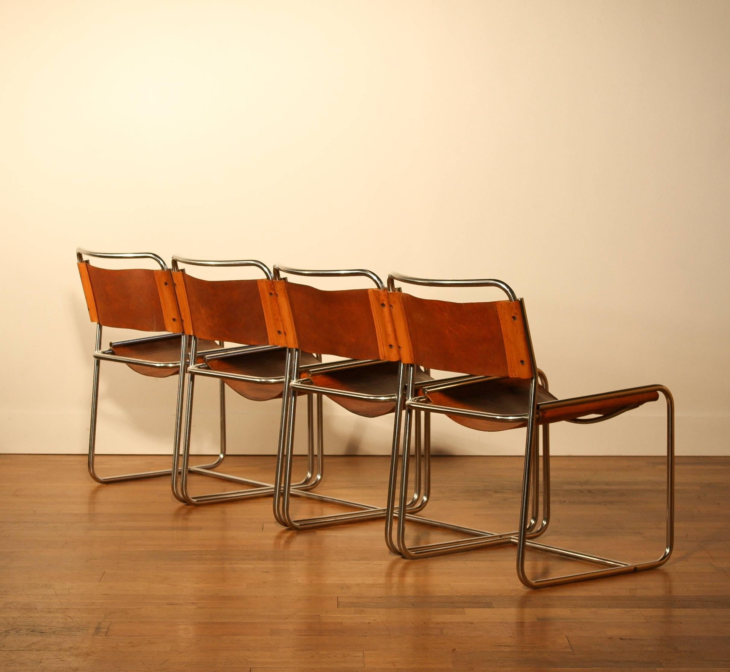  1970s Set of Four Dining Chairs by Paul Ibens & Clair Bataille for 't Spectrum 1